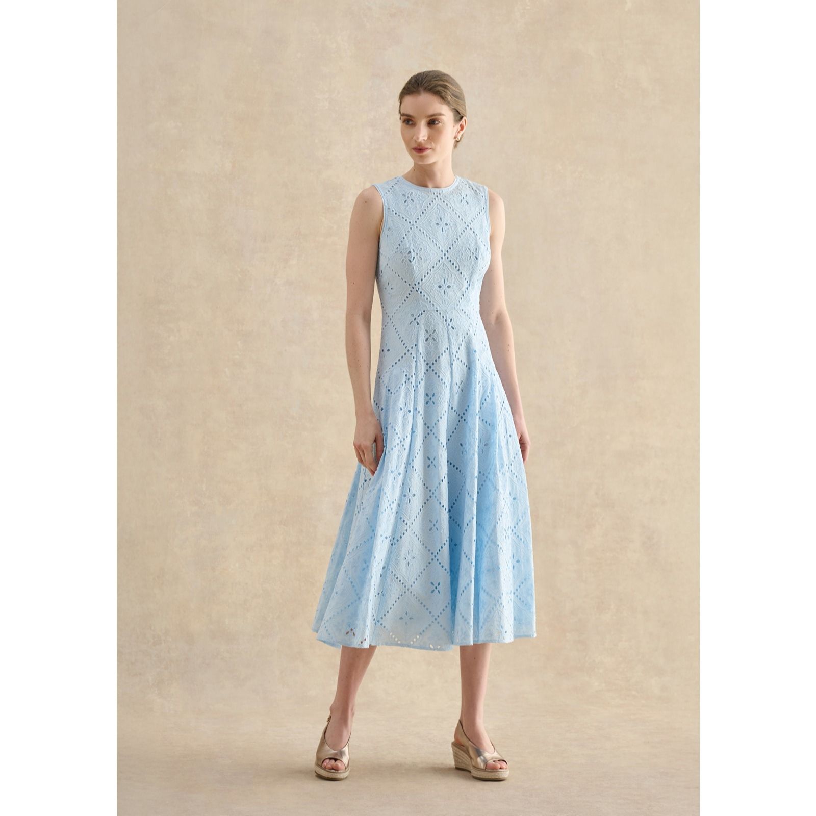 Hobbs London Lexia Cotton Broderie Dress Standard