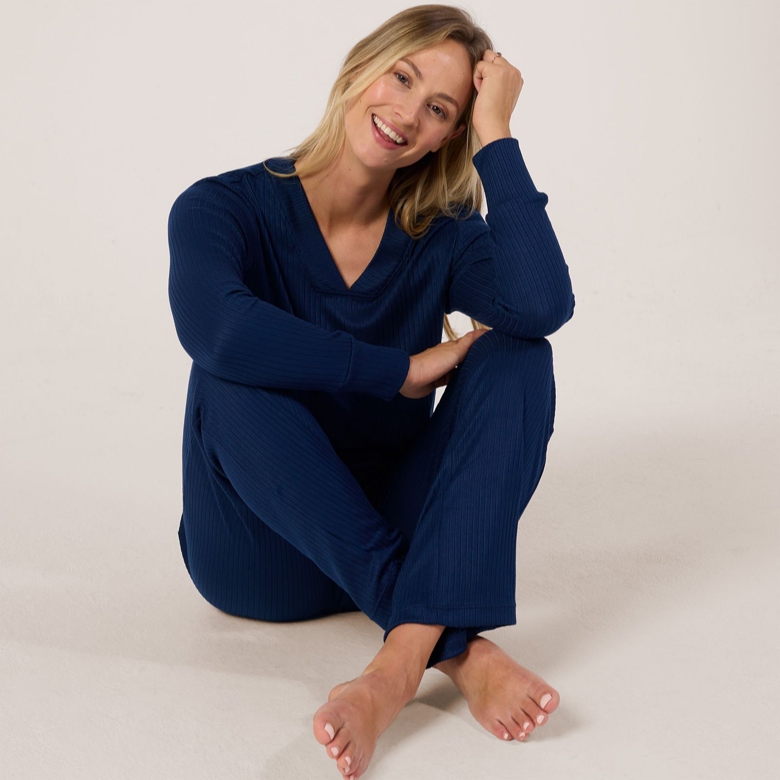 Cuddl Duds Petite Seriously Soft Ribbed Lounge Set