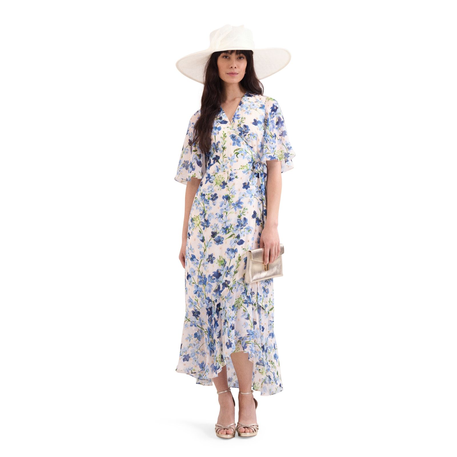 Phase Eight Juliette Fil Coupe Blue Floral Dress Standard