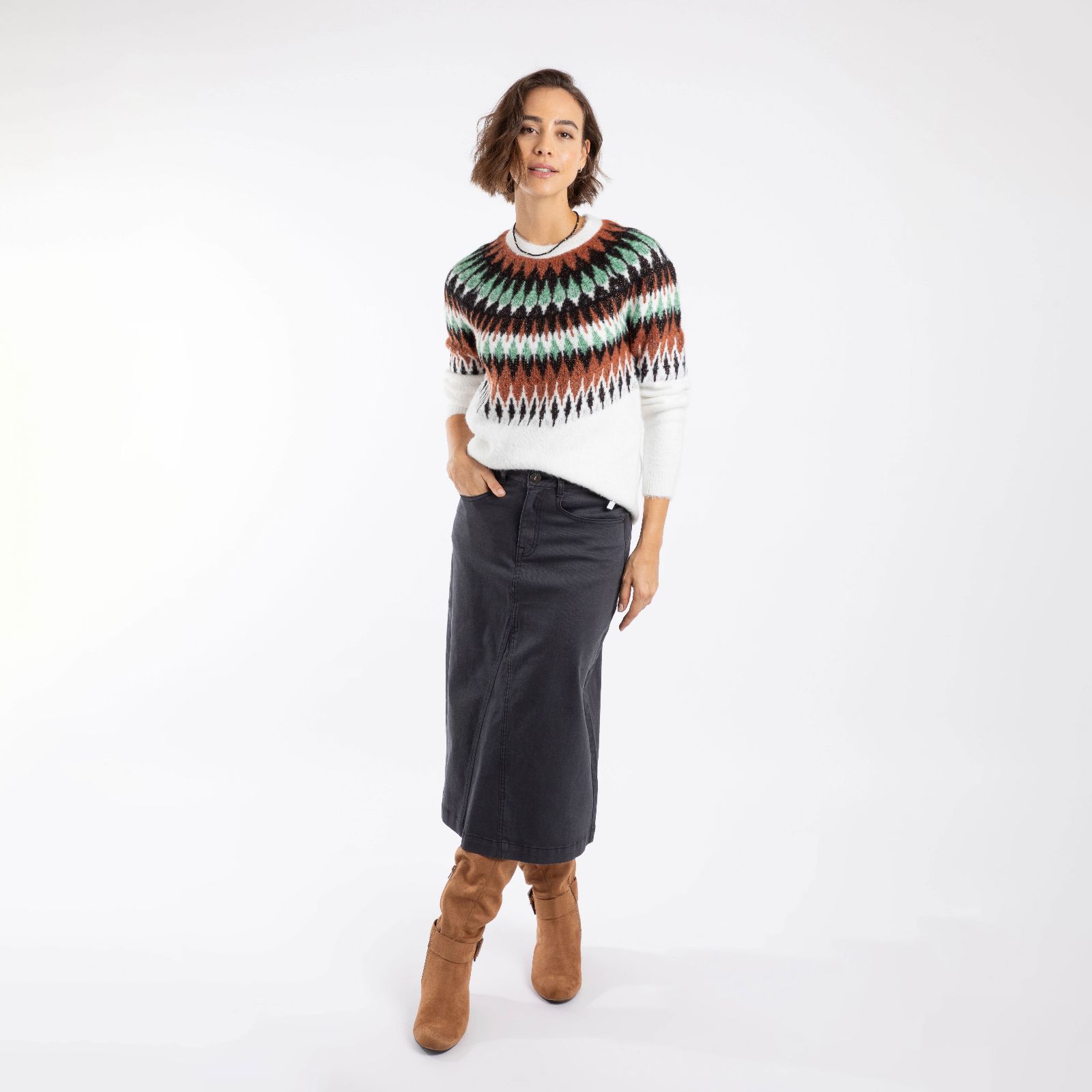 Weird Fish Juda Denim Skirt
