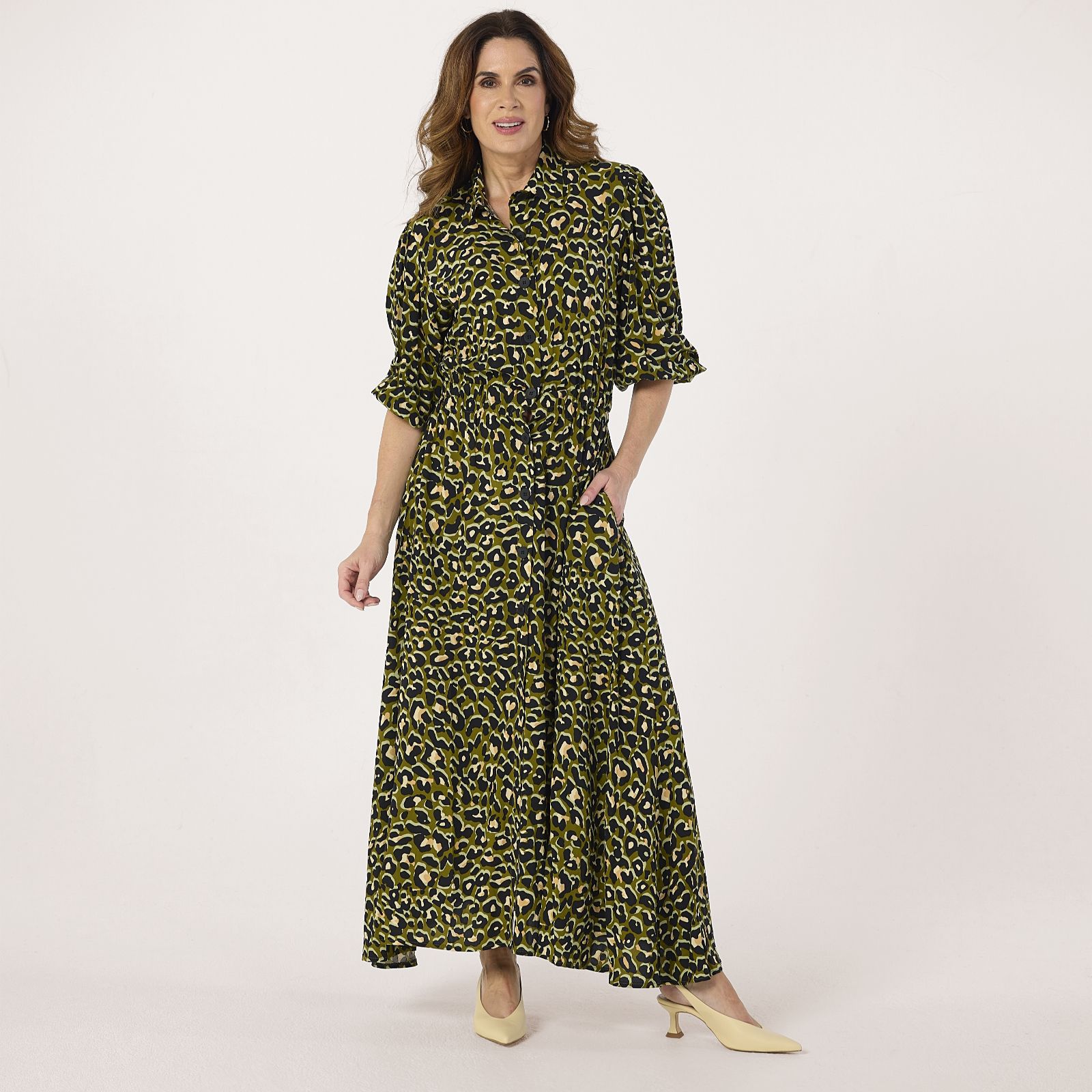 Helene Berman Animal Print Maxi Dress