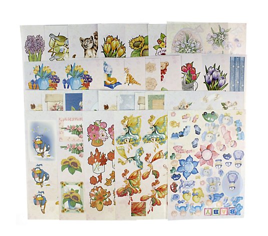 50 Sheets of Die Cut Decoupage with Cards & Envelopes