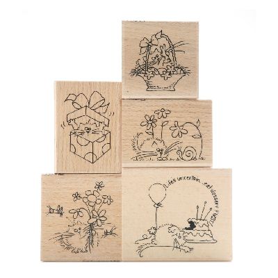 Set of 5 Fluffles the Cat Stamps - QVC UK