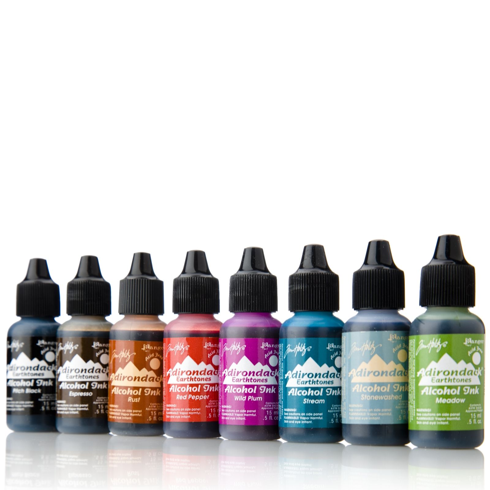 Tim Holtz Set Of 8 Adirondack Alcohol Inks QVC UK   589725.001