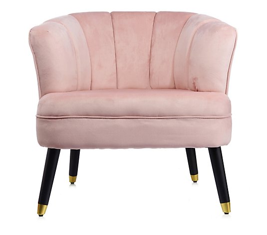 My Home Stories Velvet Armchair with Gold Tipped Legs