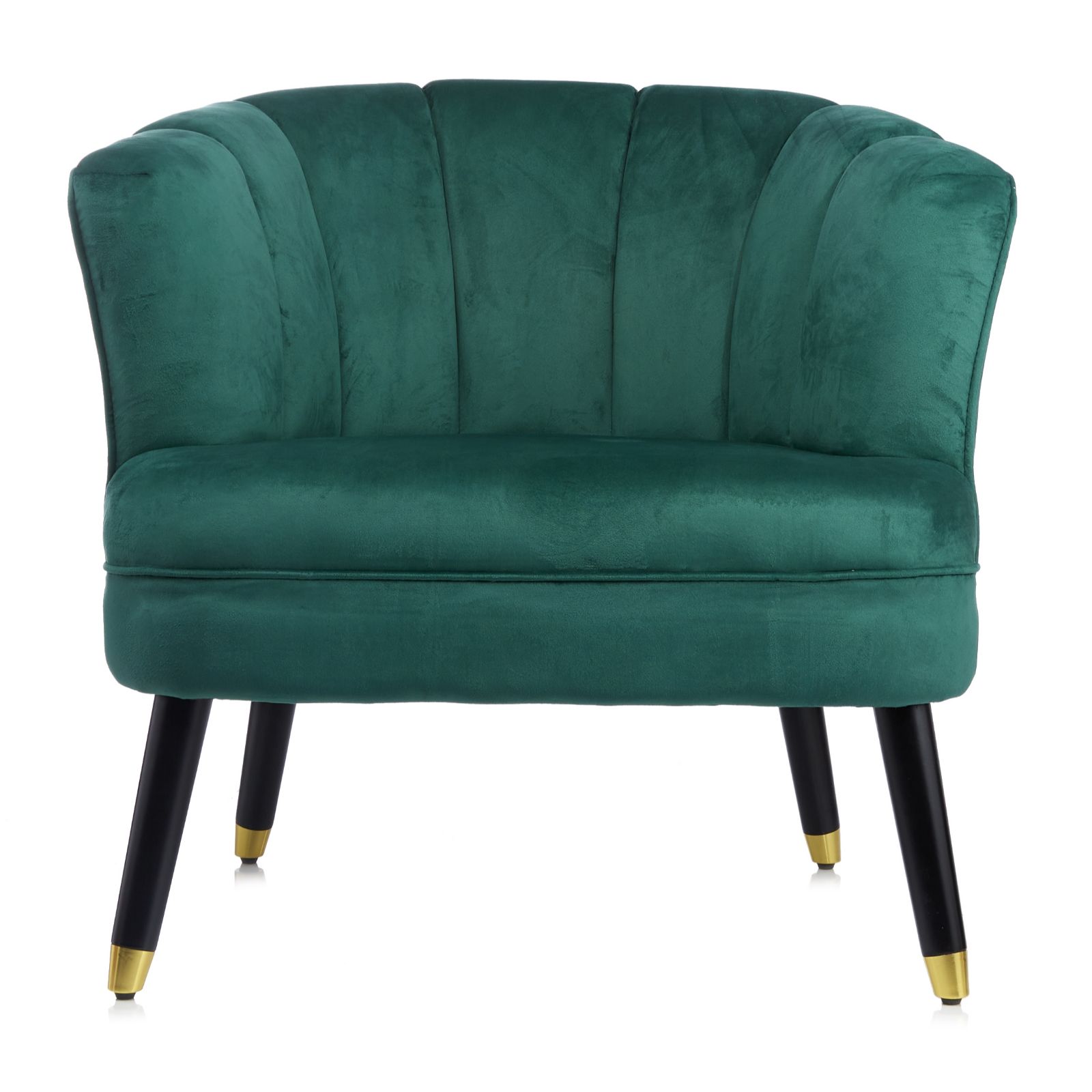 My Home Stories Velvet Armchair with Gold Tipped Legs