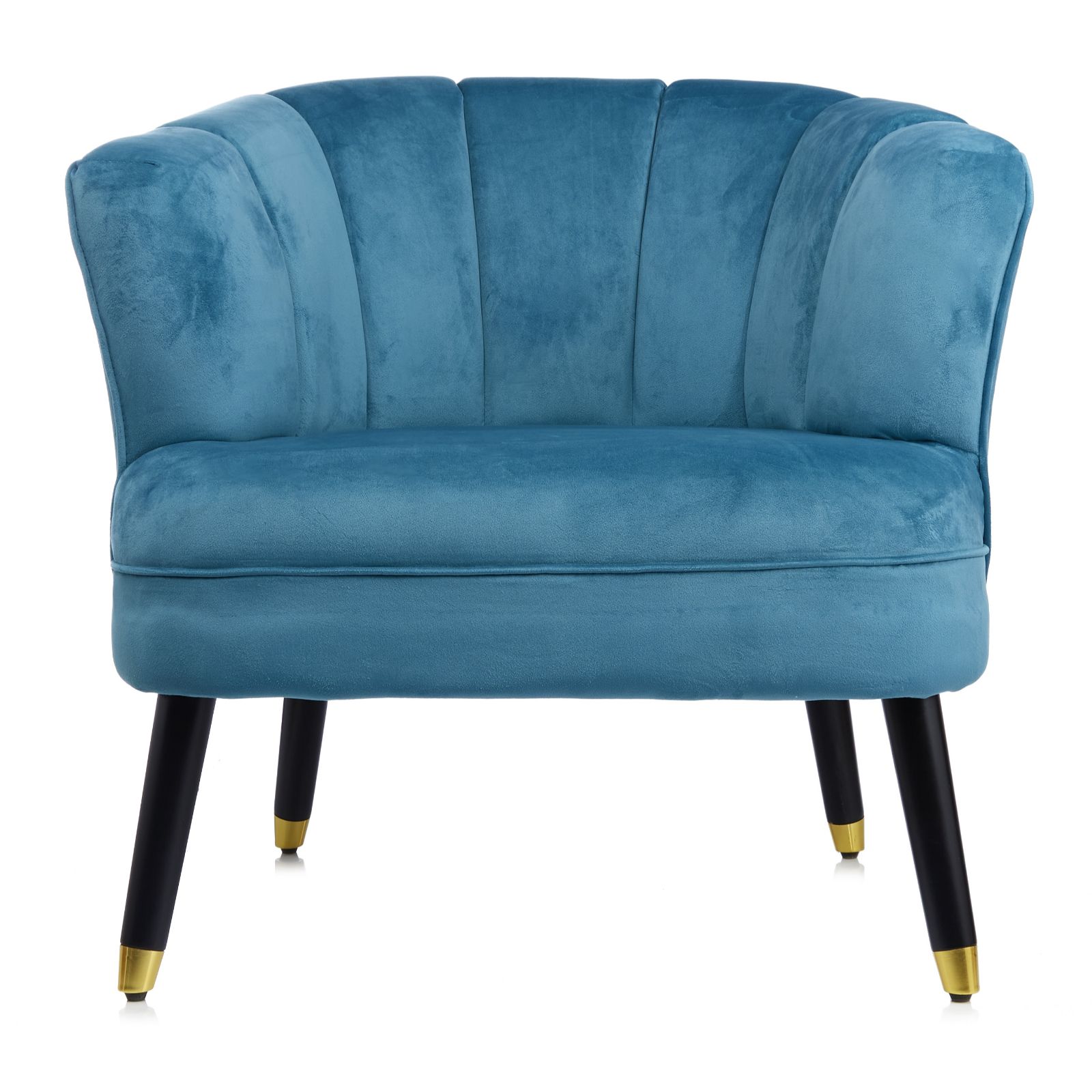 My Home Stories Velvet Armchair with Gold Tipped Legs