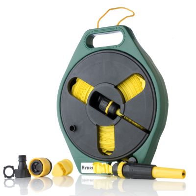 Hydrahose 12 Metre (40ft) Flat Hose Reel with Spray Nozzle