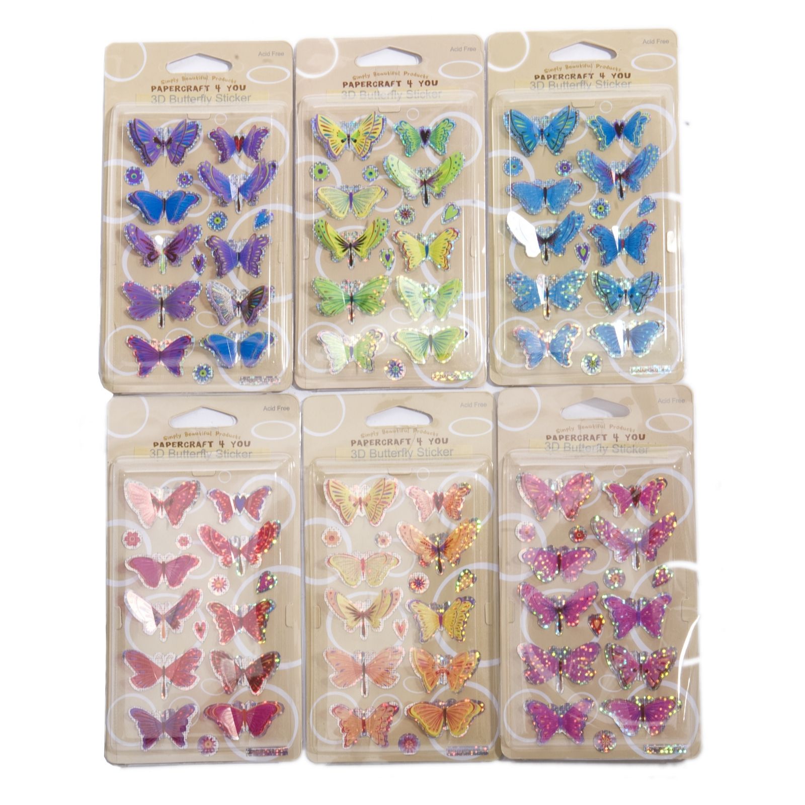 60 Holographic Mini 3d Butterfly Stickers - Qvc Uk