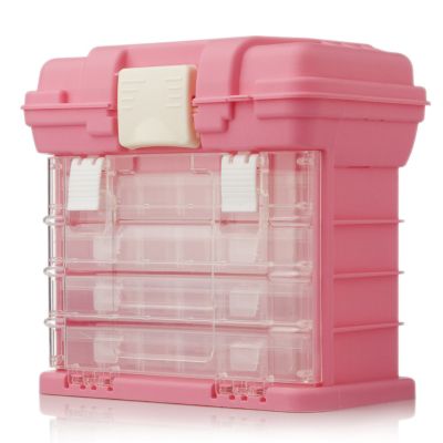 Pink Portable Craft Storage Caddy with Carry Handle - QVC UK