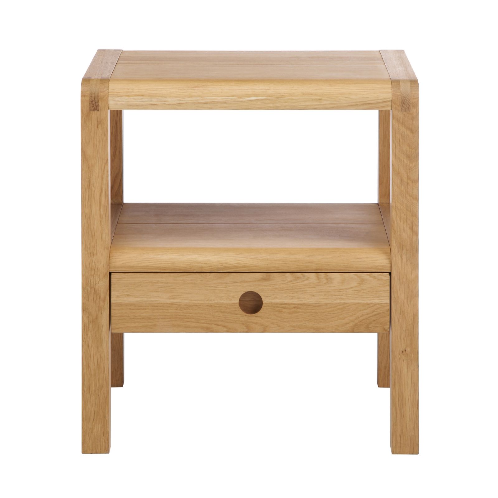 Habitat Radius Oak 1 Drawer Bedside Table QVC UK