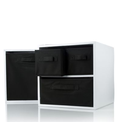 Icube Set Of 2 Storage Cubes With Fabric Drawers Shelf Qvc Uk
