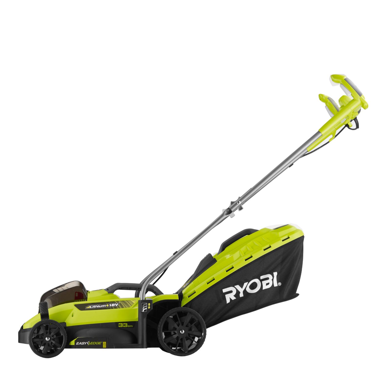 Ryobi 18v ONE+ 4.0Ah Battery 33cm Deck Cordless Lawnmower & Grass