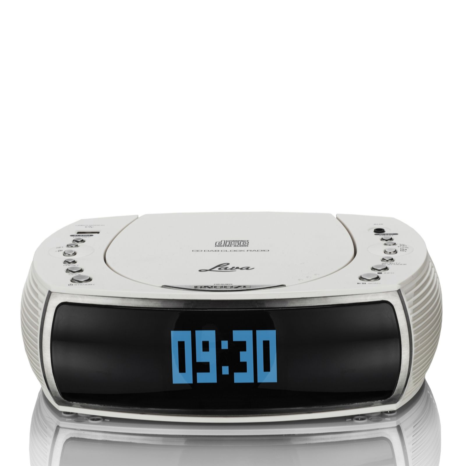 Lava Bedside Alarm Clock DAB/DAB Digital & FM Radio with CD Player - QVC UK