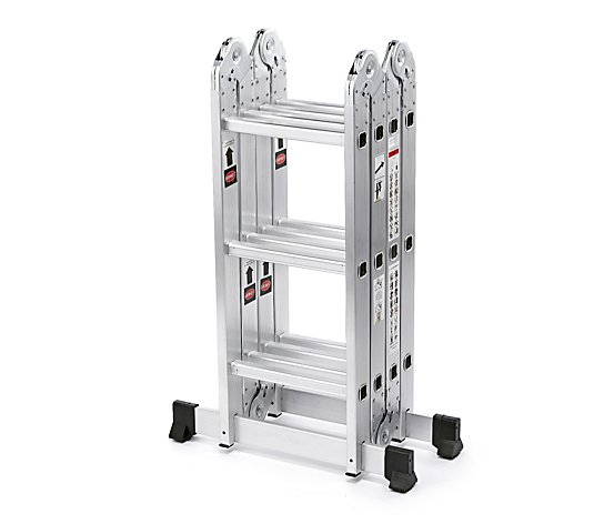 Buildcraft 4-Section 3.35m Aluminium Folding Ladder w/Platform