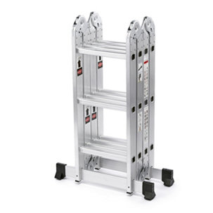 Buildcraft 4-Section 3.35m Aluminium Folding Ladder w/Platform - 519566