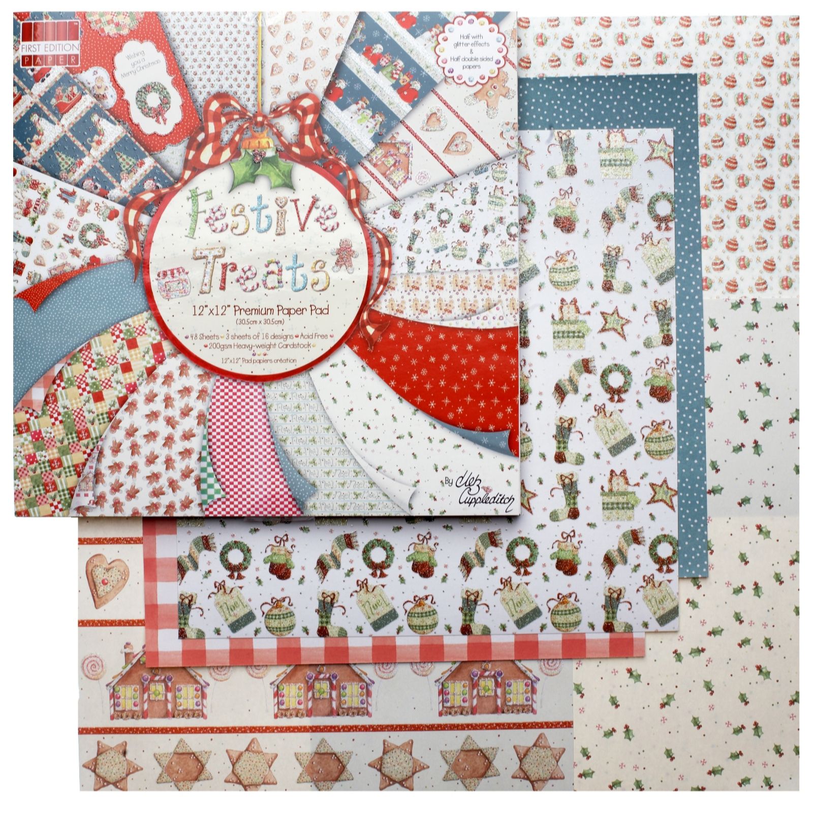 12" x 12" Christmas Cardstock Pad QVC UK