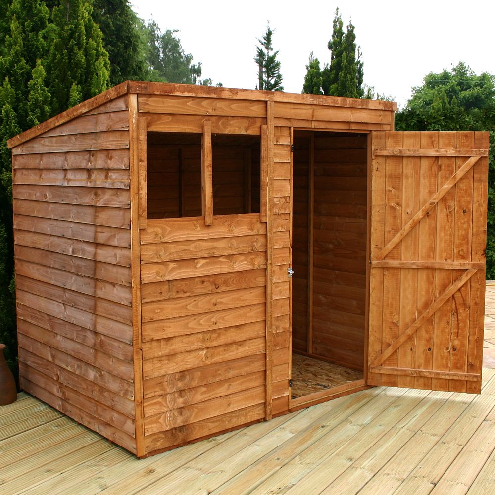 pent shed with overlap walls, osb roof & floor, roofing