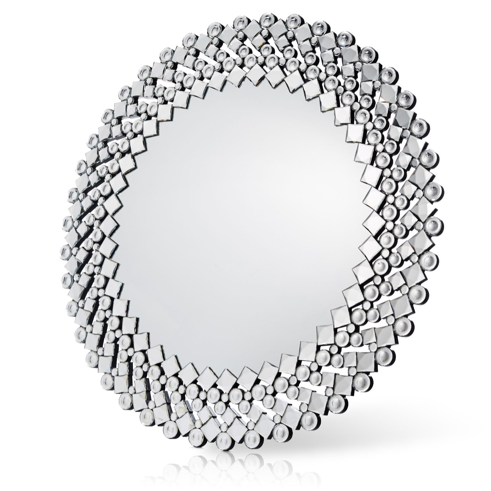 JM by Julien Macdonald Signature Crystal Circular Wall Mirror QVC UK