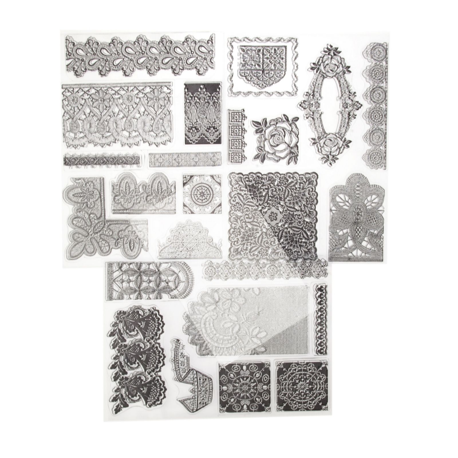 Anna Griffin 3 Sheets of Clear Stamps with Acrylic Block - QVC UK