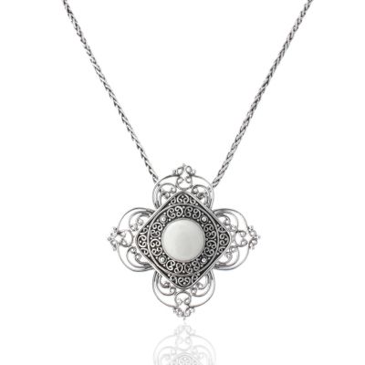 Suarti Collection Mother of Pearl Pendant & 45cm Necklace Ster - QVC UK