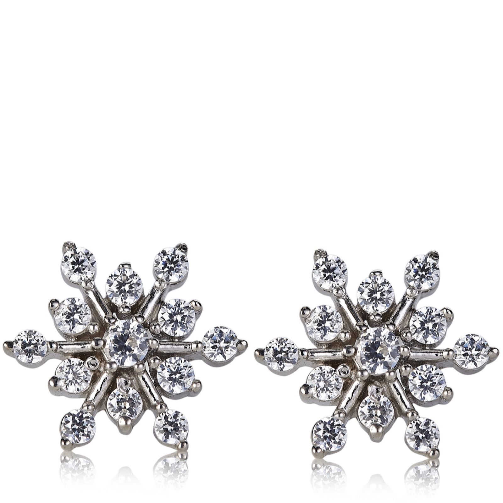 Diamonique 0.4ct tw Snowflake Stud Earrings Sterling Silver - Page 1 ...