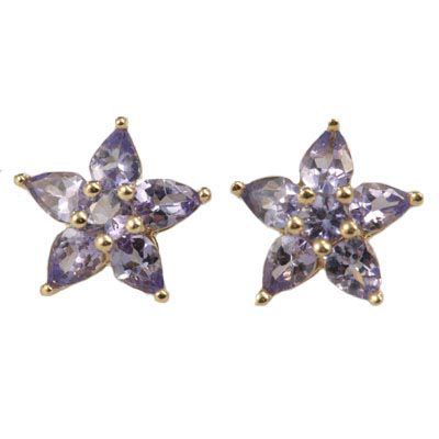 Tanzanite clearance flower earrings