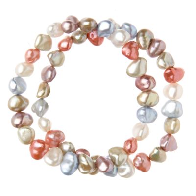 Honora 7 8mm CFW Pearl Keishi Set of 2 Stretch Bracelets QVC UK