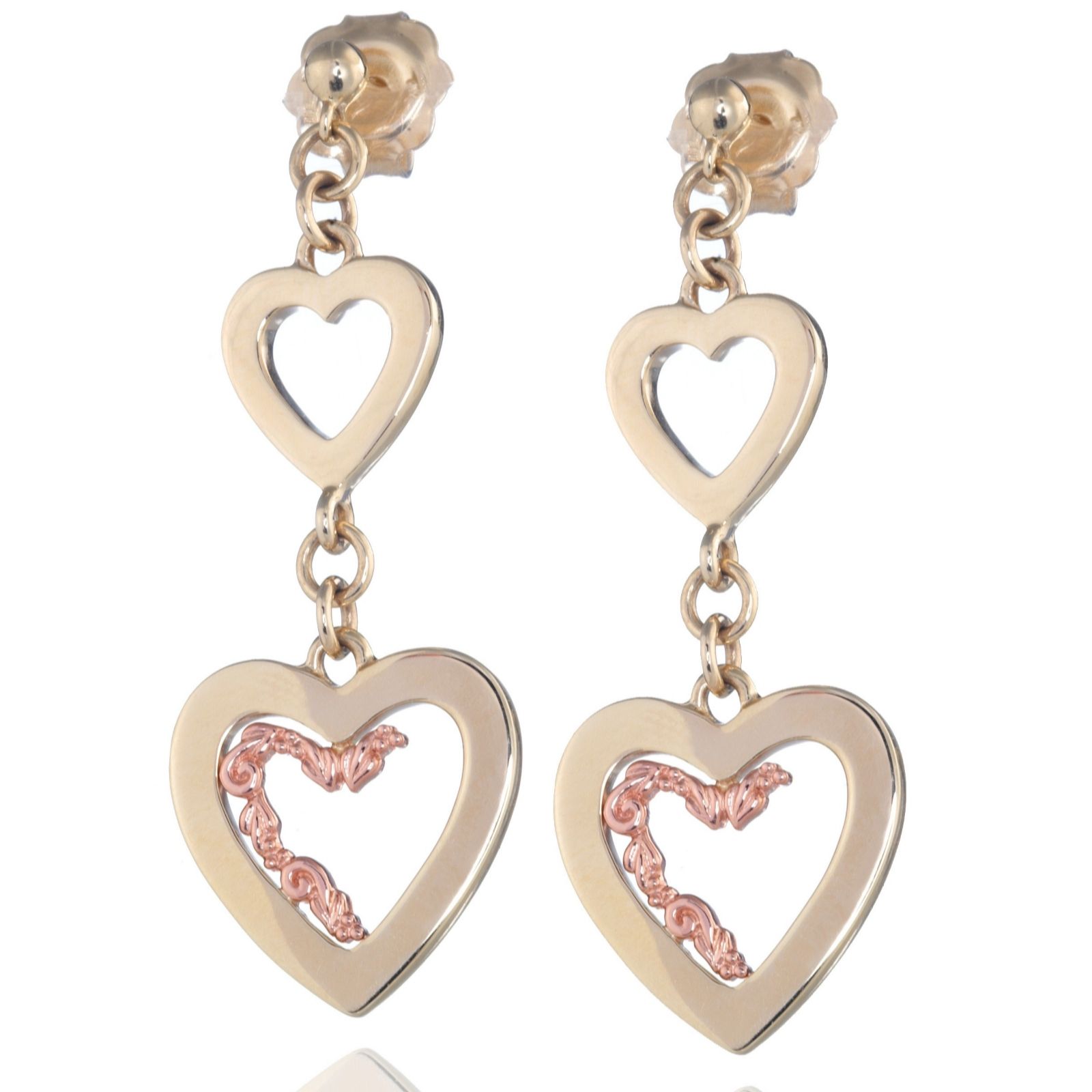 Clogau Gold 9ct Heart Drop Earrings - QVC UK