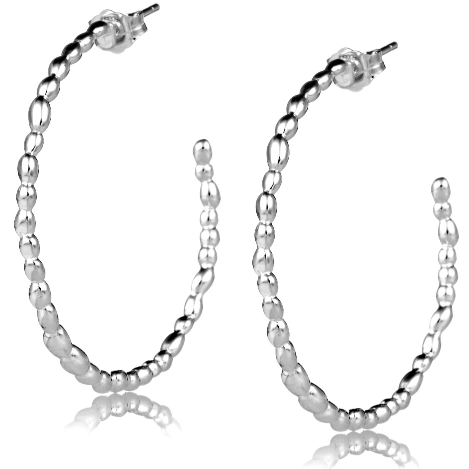 Kit Heath Pebble Hoop Earrings Sterling Silver - QVC UK