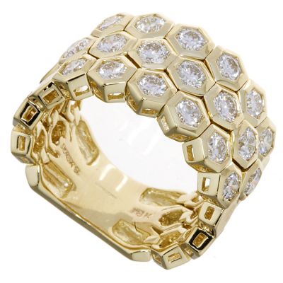 85ct honeycomb 18ct sonia bitton flex diamond ring band gold qvc