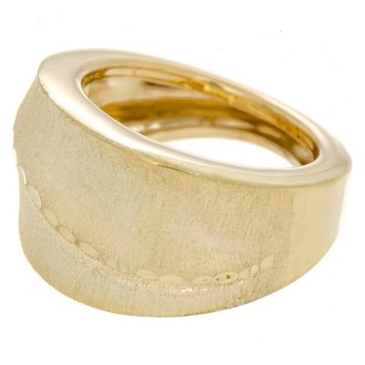 9ct Gold Satin Finish Curved Ring - QVC UK