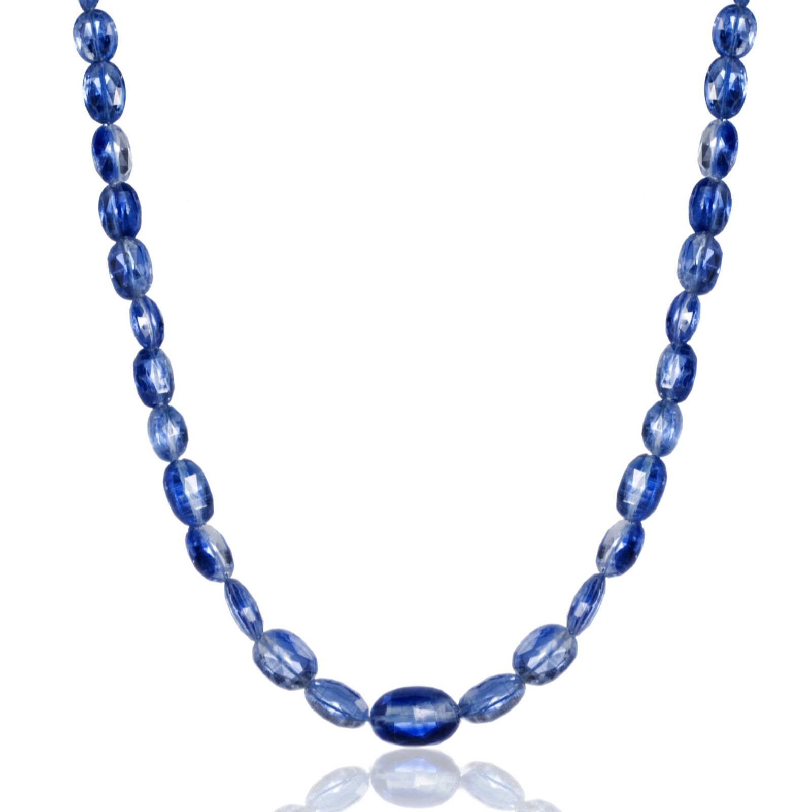 70ct Nepalese Kyanite 45cm Bead Strand Necklace 9ct Gold - QVC UK