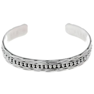 Taxco Traditions Beaded Bangle Sterling Silver - QVC UK