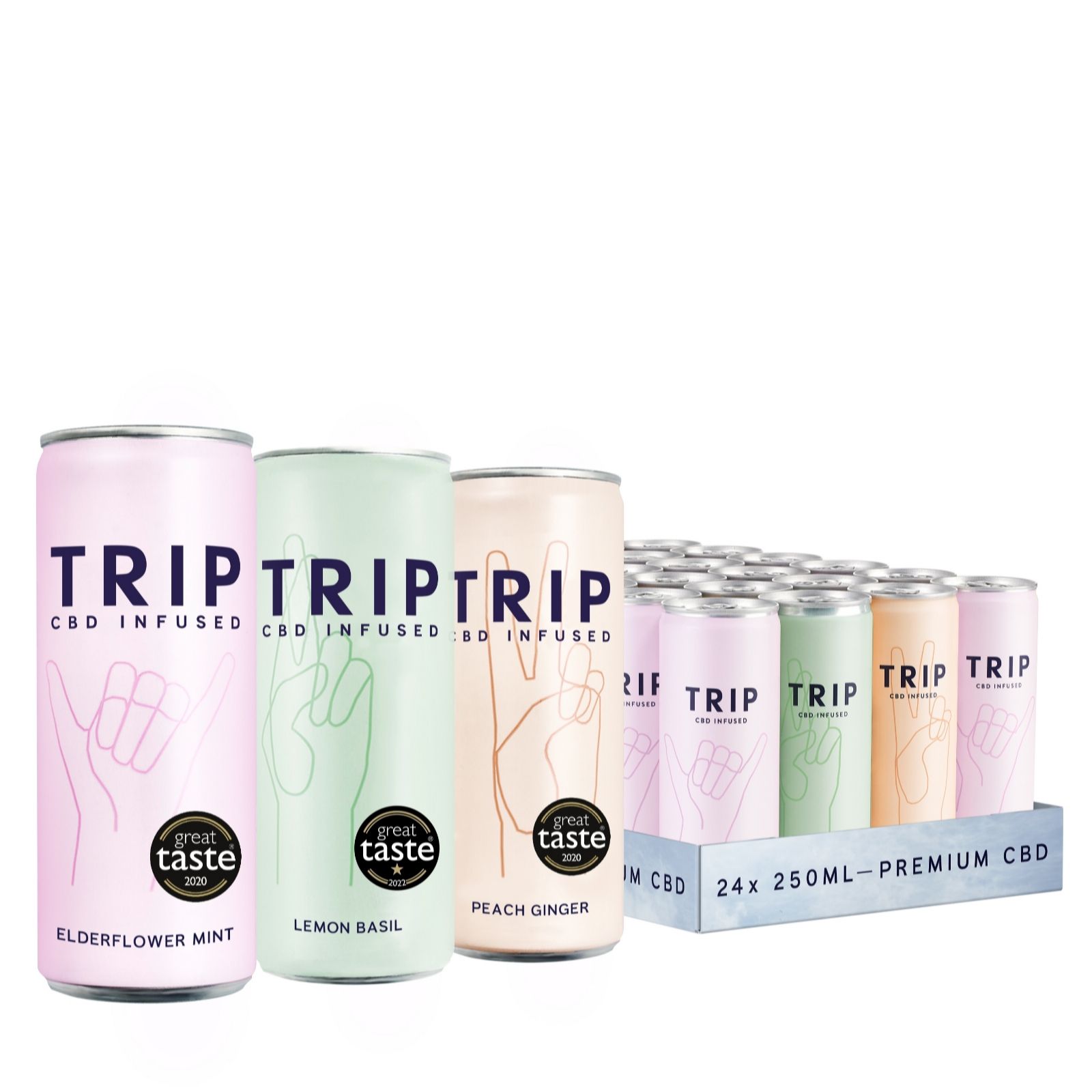 TRIP CBD Infused Drinks Mixed Flavours 24 x 250ml - QVC UK