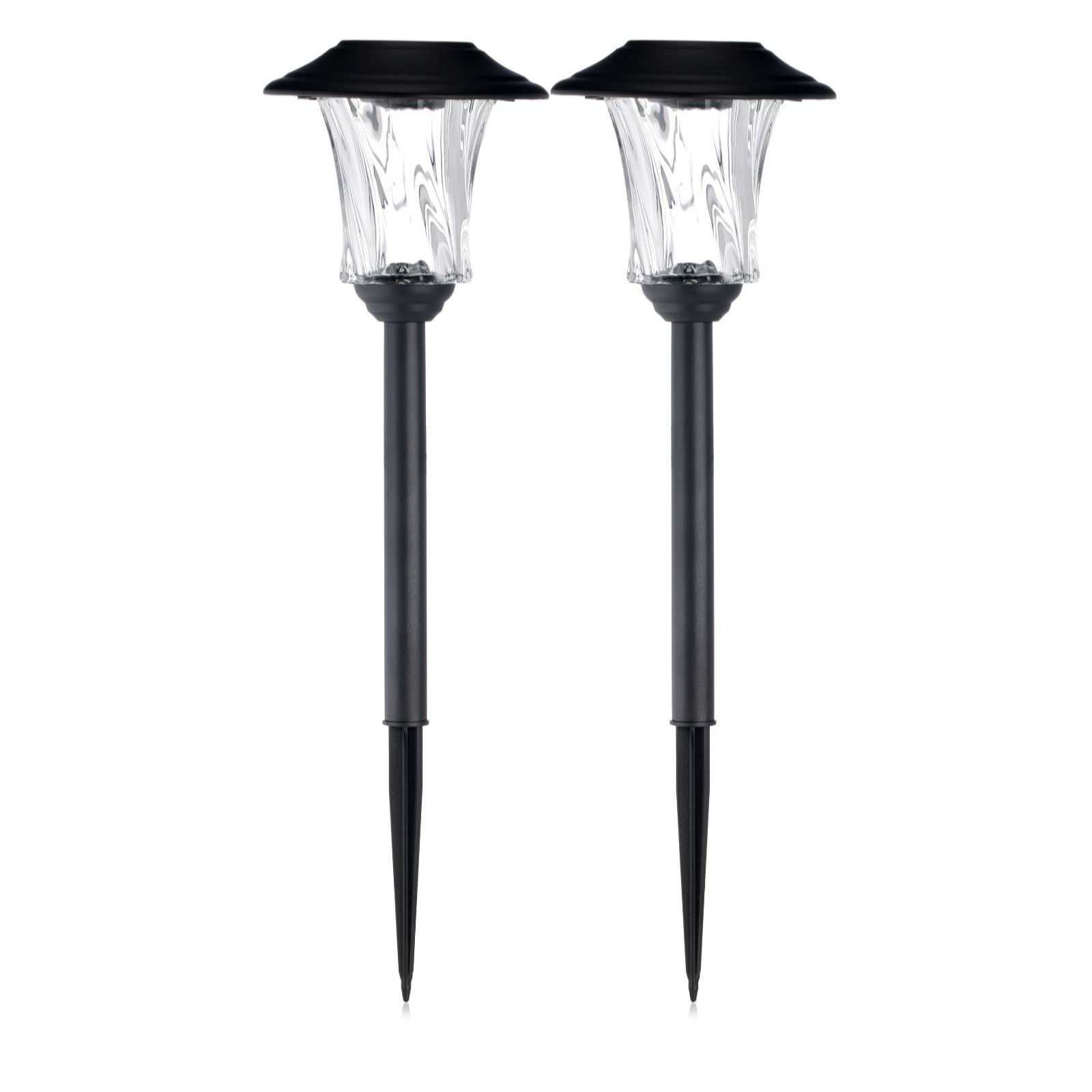 Garden Reflections Set of 2 Motion Colour Changing Large Glass Post Lights