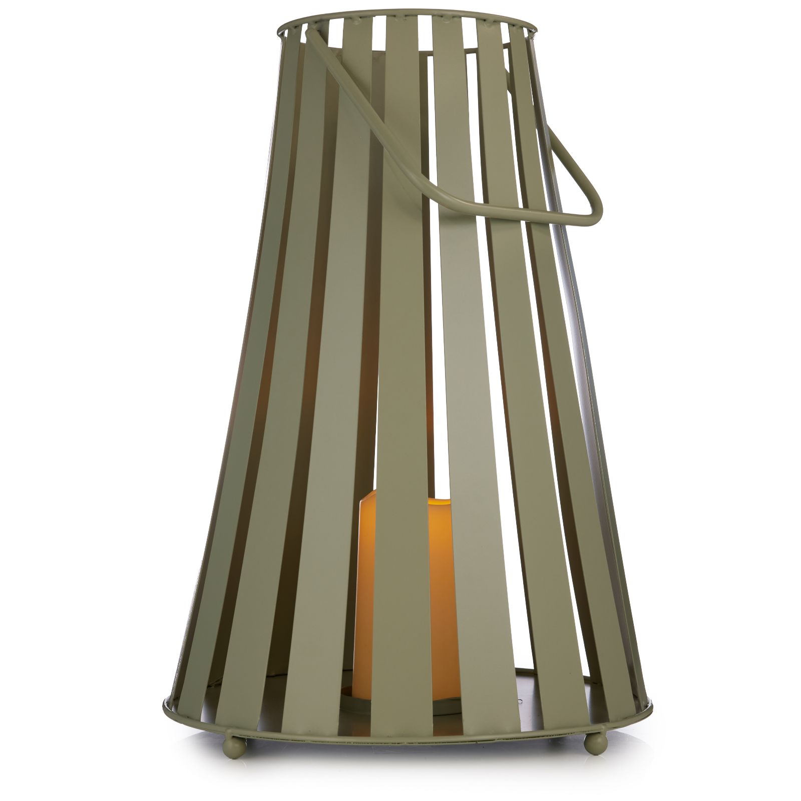 abode Flared Metal Lantern with LED Candle 47cm
