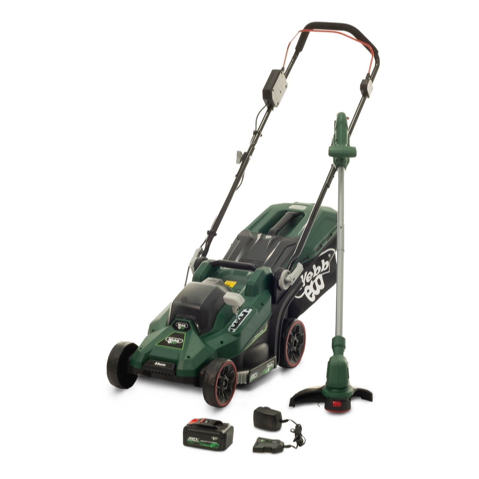 Outlet 20v33cm Lawnmower & Line Trimmer 4Ah Batt & Charger