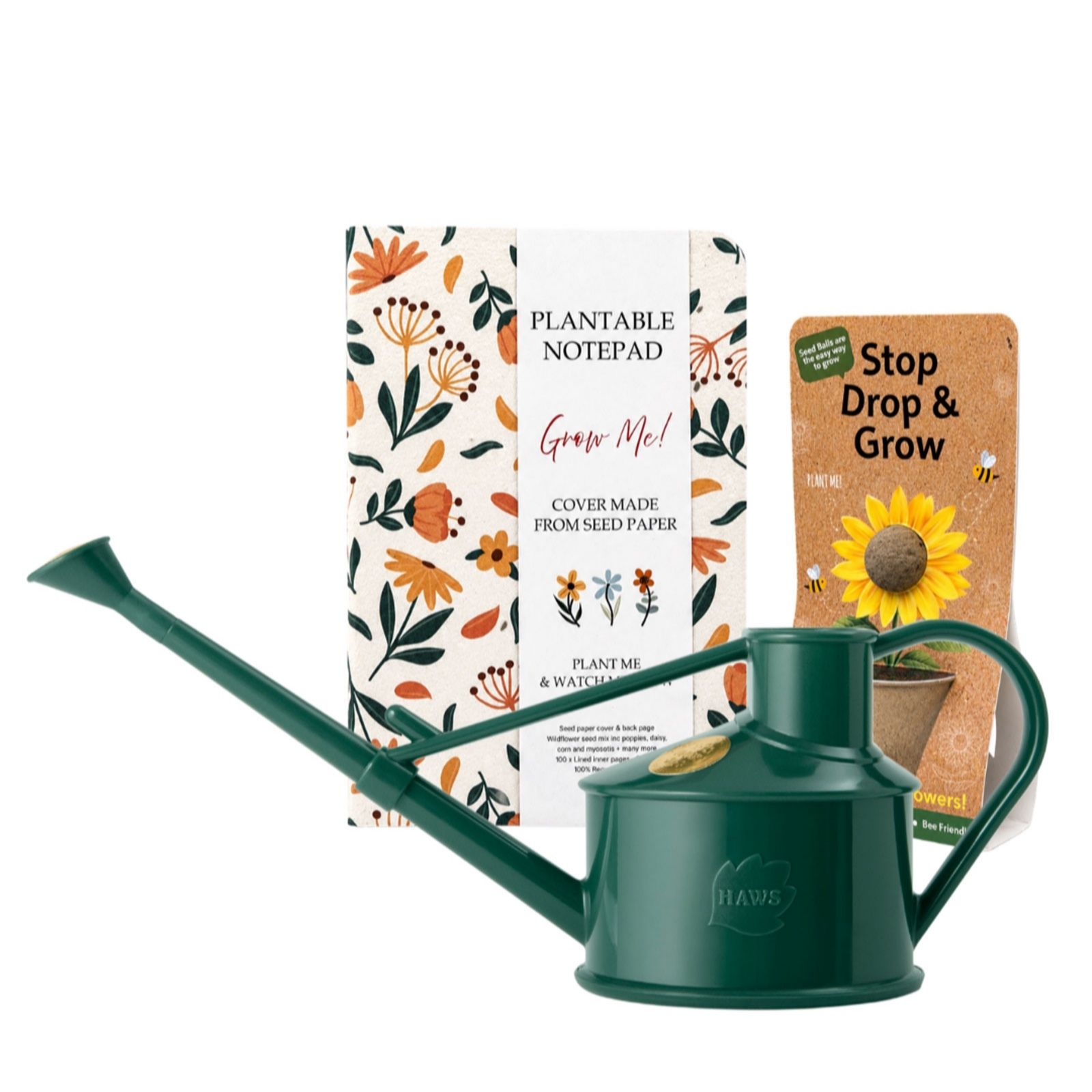 Willsow Plantable Notebook, Seed Ball & Watering Can Bundle Pastels