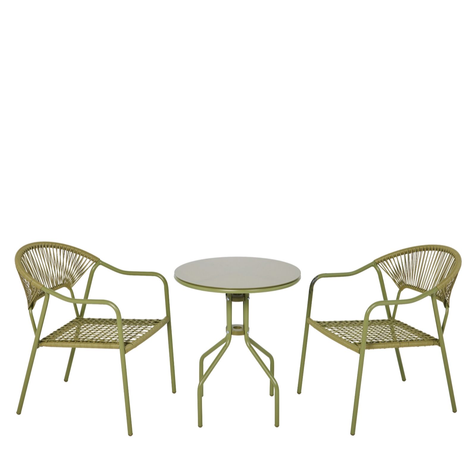 Garden Stories Studio 70 3pc Woven Rattan Bistro Set