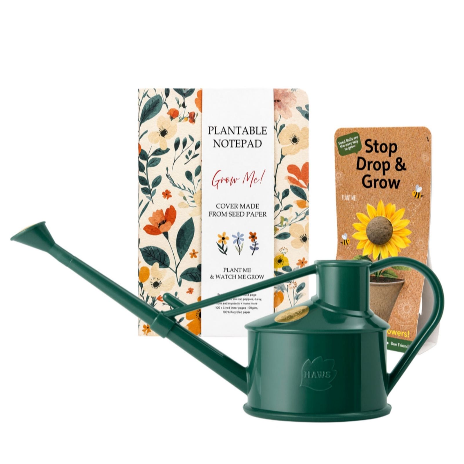 Willsow Plantable Notebook, Seed Ball & Watering Can Bundle Brights