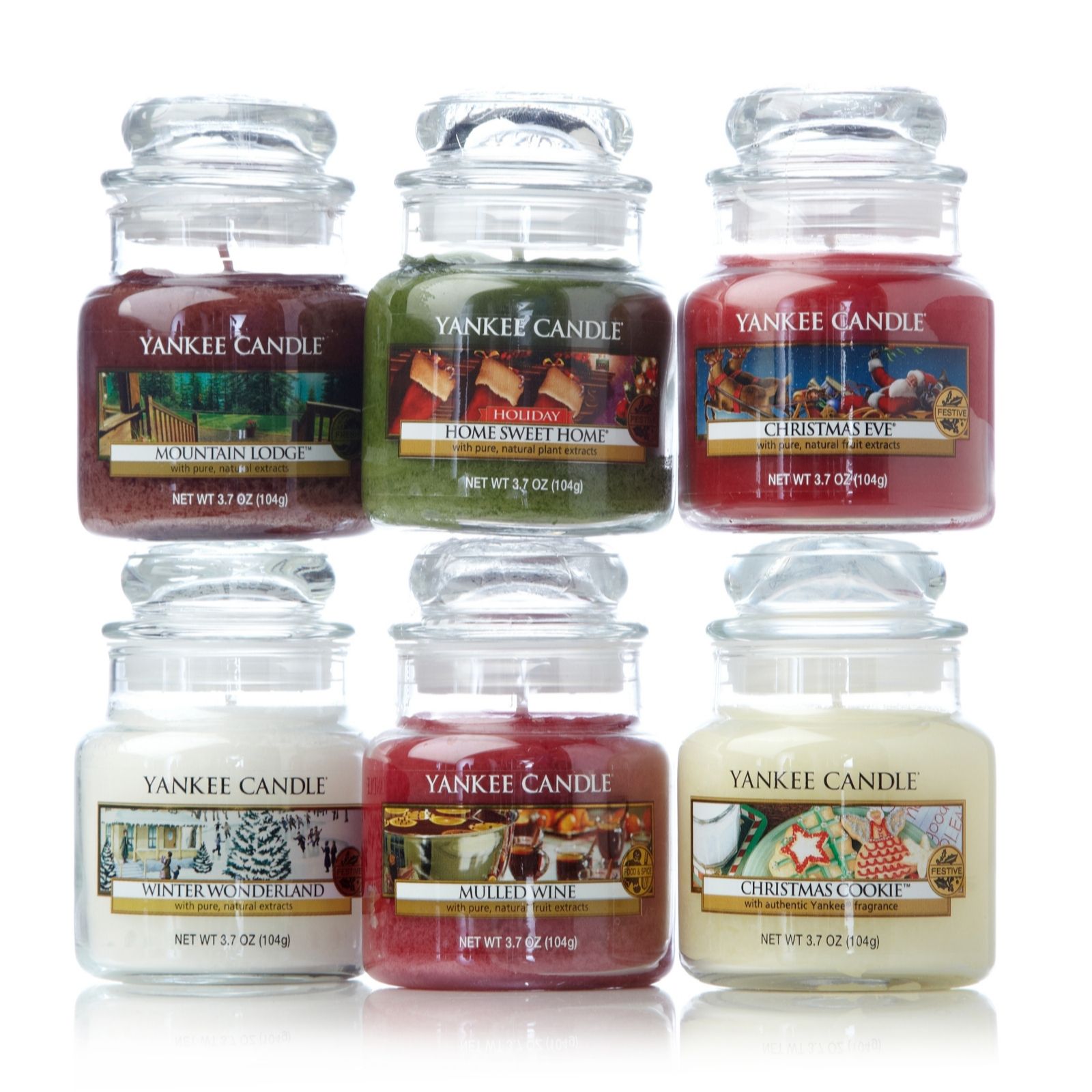 Yankee Candle Set Of 6 Traditional Christmas Small Jars Qvc Uk