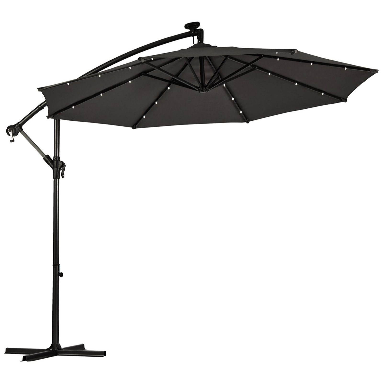 Thompson & Morgan 2.45m x 2.7m Solar LED Cantilever Parasol with Cover