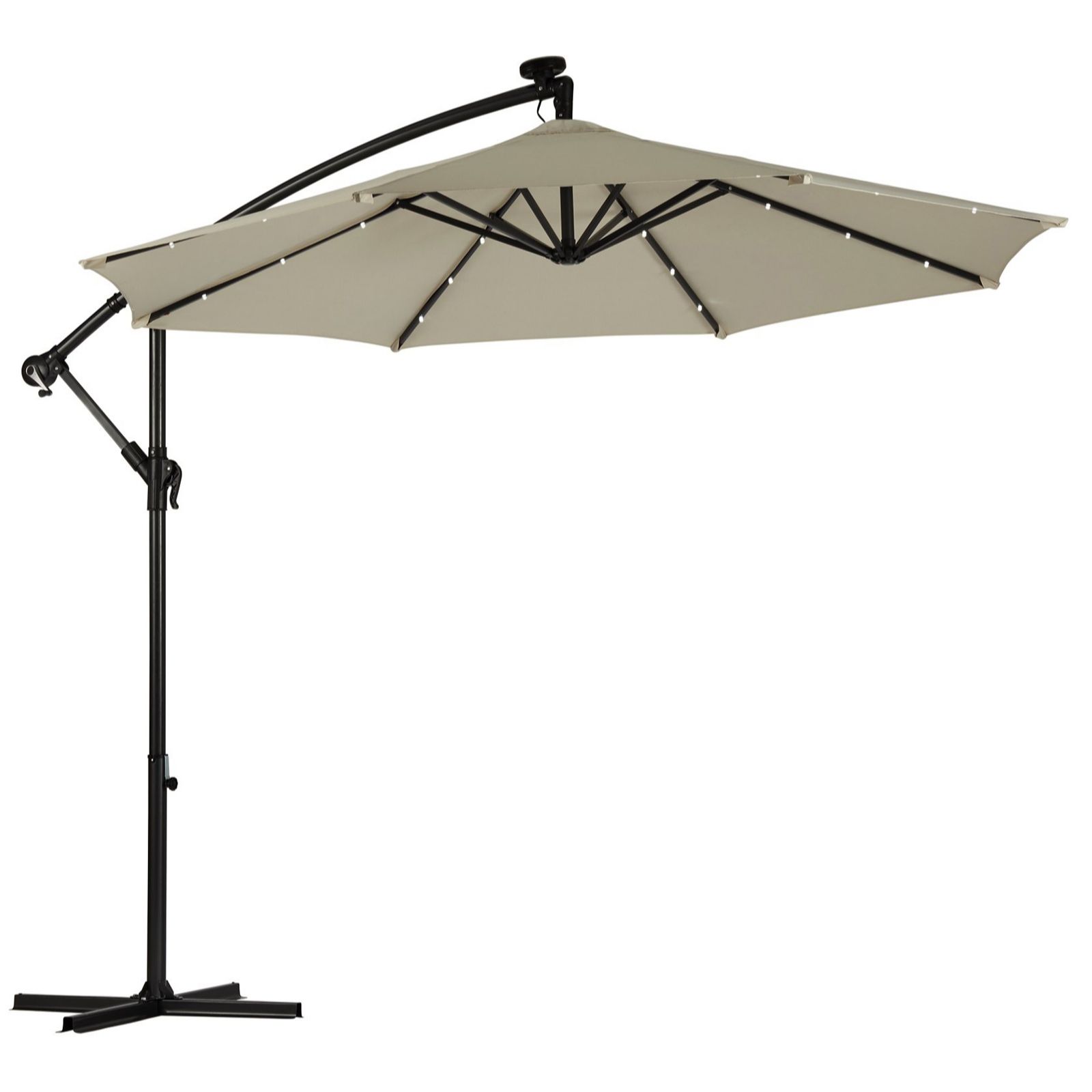 Thompson & Morgan 2.45m x 2.7m Solar LED Cantilever Parasol with Cover