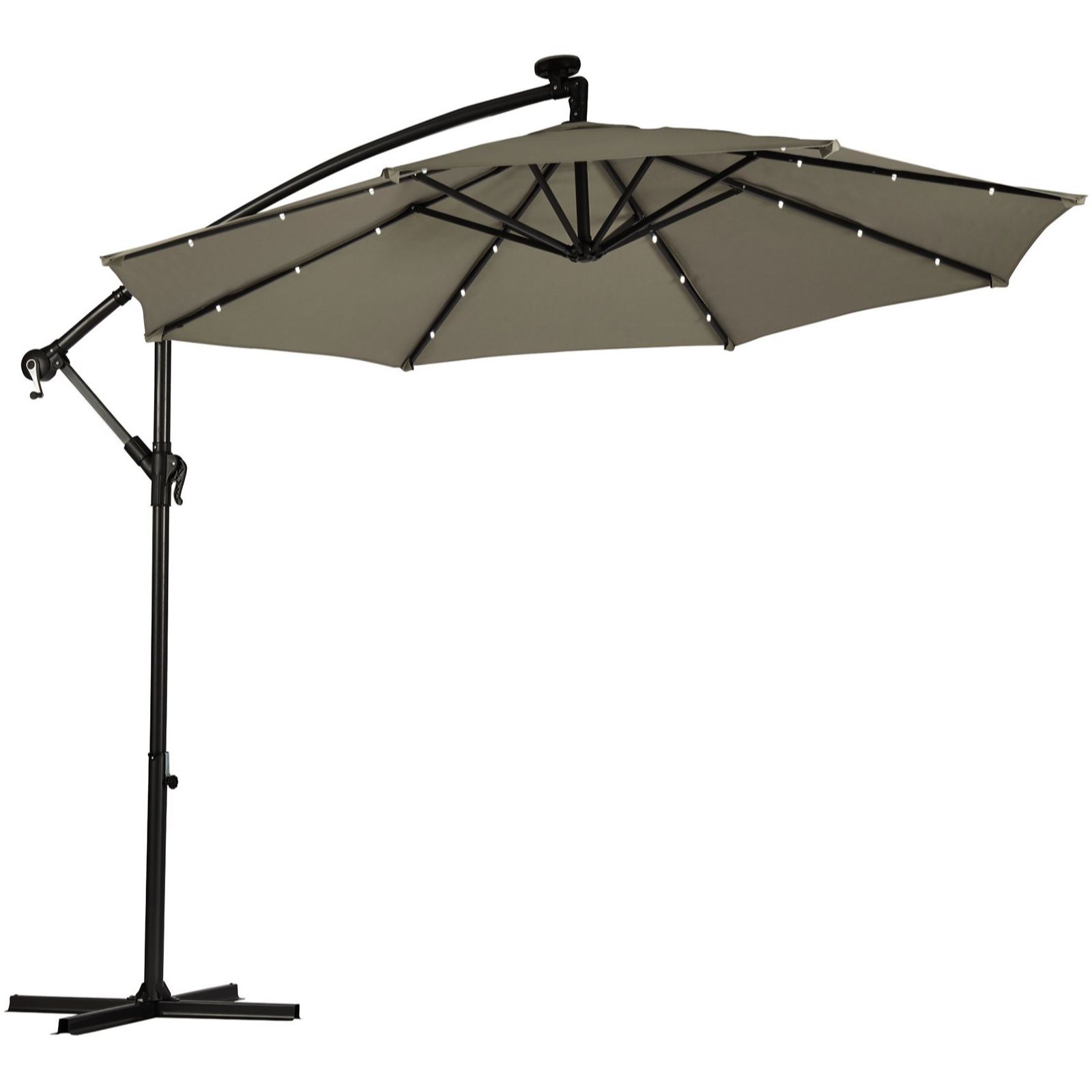 Thompson & Morgan 2.45m x 2.7m Solar LED Cantilever Parasol with Cover