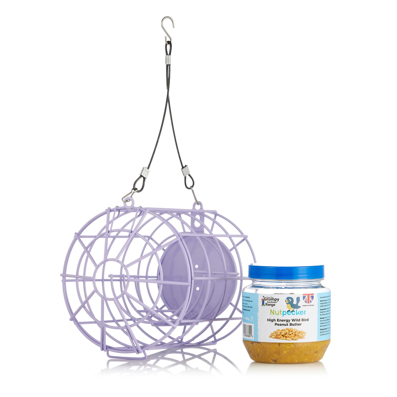 Grumpy Gardener 2 in 1 Squirrel Proof Nutpecker Feeder with Jar