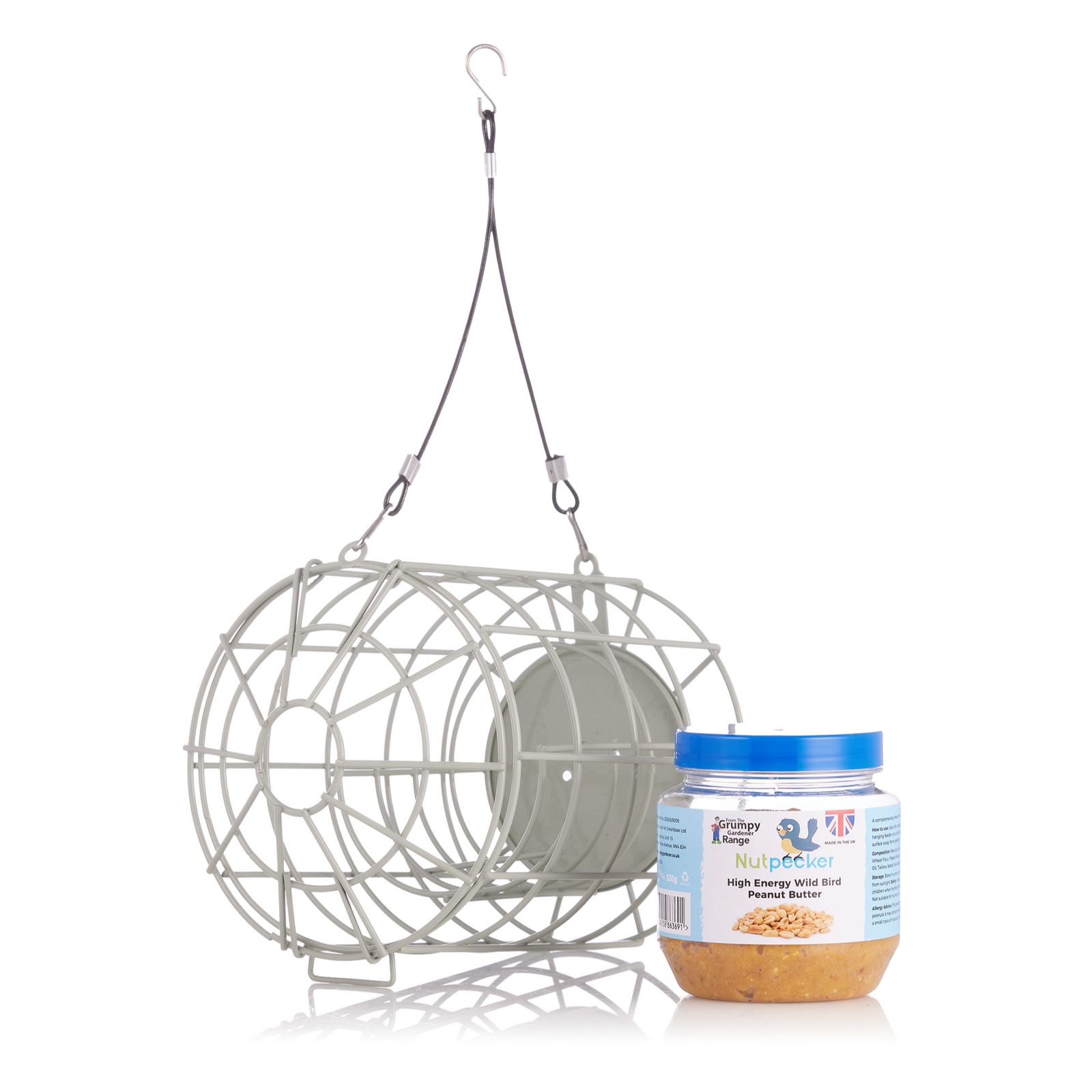 Grumpy Gardener 2 in 1 Squirrel Proof Nutpecker Feeder with Jar