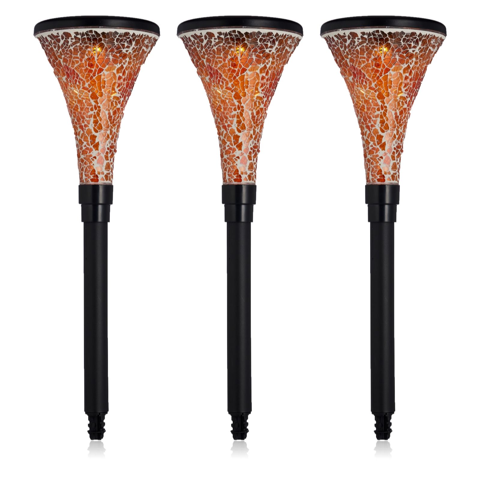 Luxform Set of 3 Solar Mosaic Stake Lights