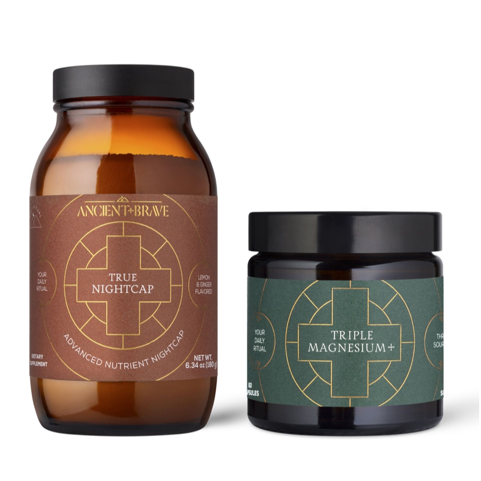 Ancient + Brave True Nightcap Jar 180g & Triple Magnesium+ 60 Capsules