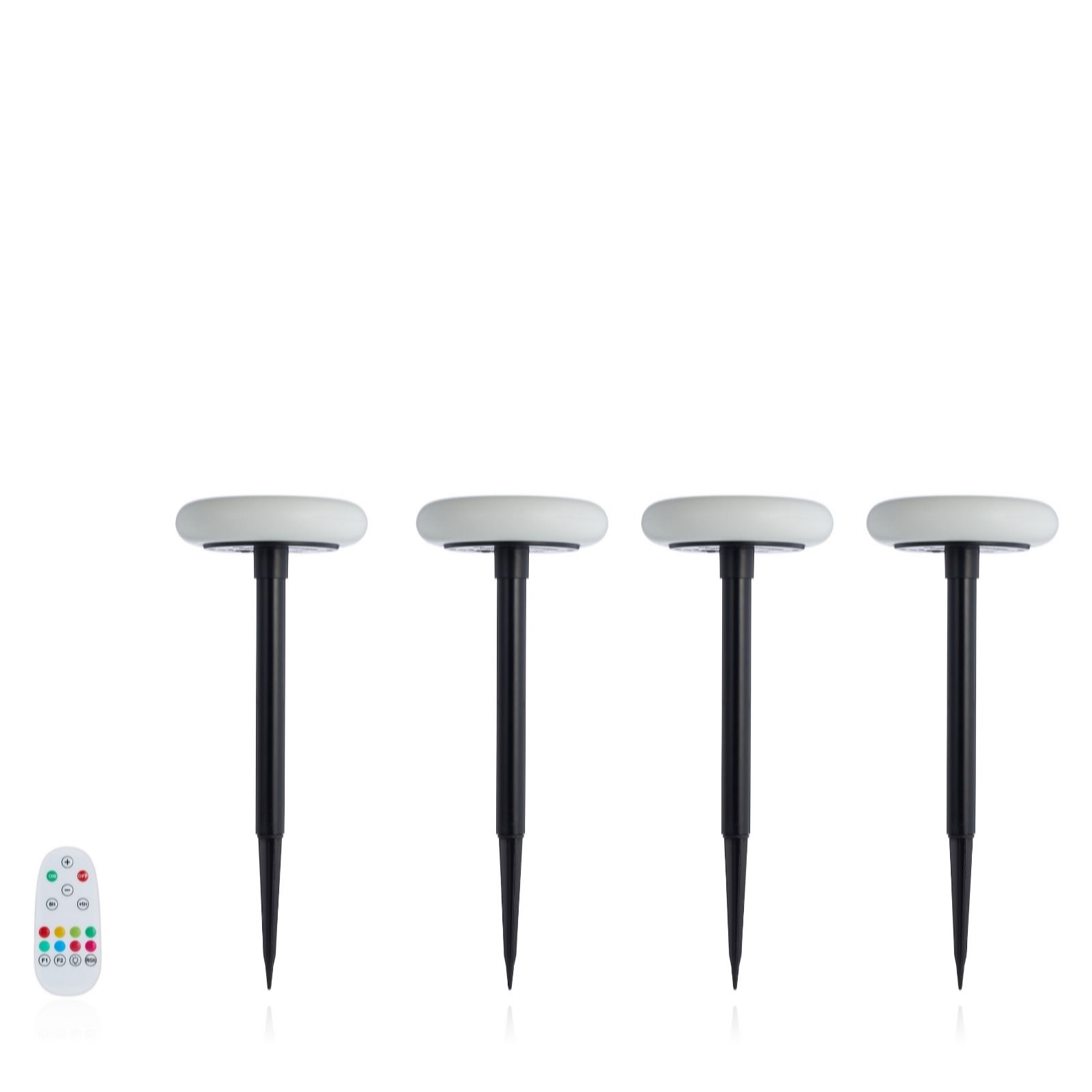 Outlet Flourish Solar Ground Stake Light (Set of 4) with Remote